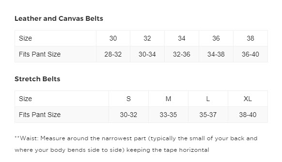 Belt Size Guide