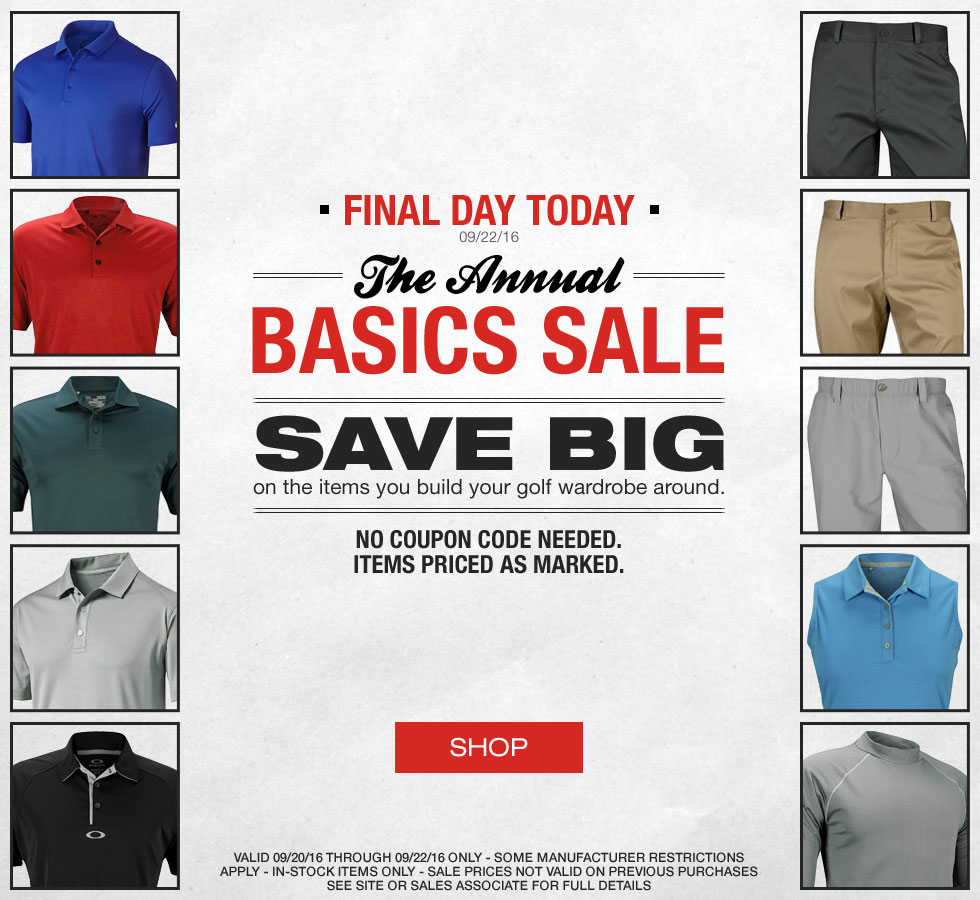 Final Day of The Annual Basics Sale at Golf Locker