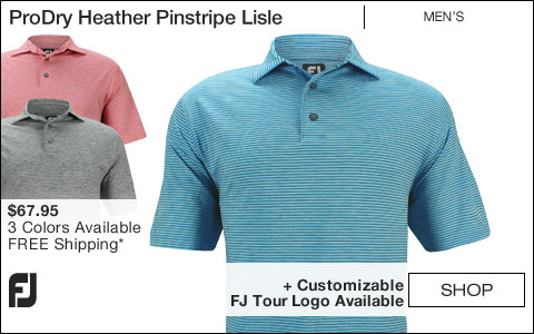 FJ ProDry Heather Pinstripe Lisle Golf Shirts - FJ Tour Logo Available