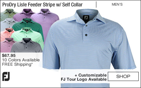 FJ ProDry Lisle Feeder Stripe Golf Shirts with Self Collar - FJ Tour Logo Available