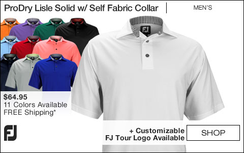 FJ ProDry Lisle Solid Golf Shirts with Self Fabric Collar - FJ Tour Logo Available