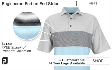 FJ Engineered End on End Stripe Golf Shirts - Prescott Collection - FJ Tour Logo Available