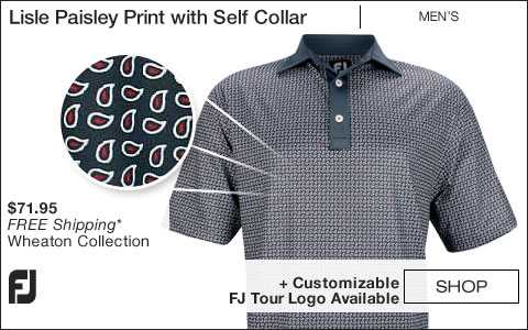 FJ Lisle Paisley Print Golf Shirts - Wheaton Collection - FJ Tour Logo Available