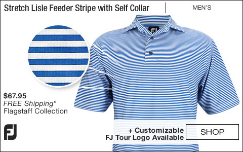 FJ Stretch Lisle Feeder Stripe Golf Shirts with Self Collar - Flagstaff Collection - FJ Tour Logo Available