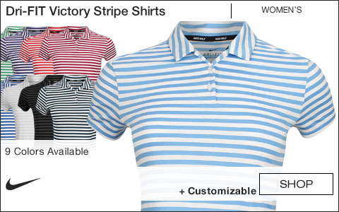 Nike Women's Dri-FIT Victory Stripe Golf Shirts