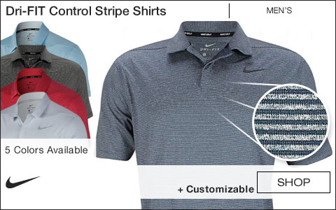 Nike Dri-FIT Control Stripe Golf Shirts