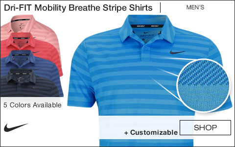 Nike Dri-FIT Mobility Breathe Stripe Golf Shirts