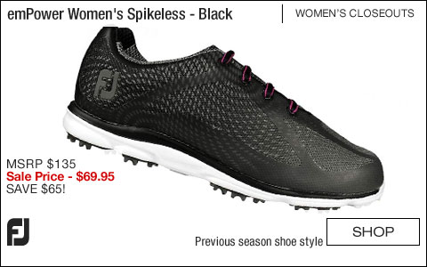 FJ emPower Women's Spikeless Golf Shoes - Black - CLOSEOUTS