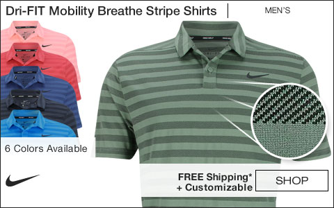 Nike Dri-FIT Mobility Breathe Stripe Golf Shirts