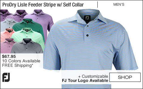 FJ ProDry Lisle Feeder Stripe Golf Shirts with Self Collar - FJ Tour Logo Available