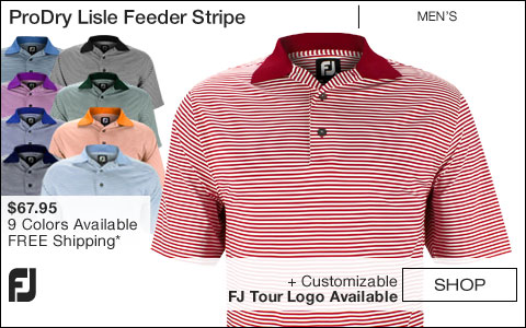 FJ ProDry Lisle Feeder Stripe Golf Shirts - FJ Tour Logo Available