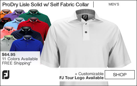 FJ ProDry Lisle Solid Golf Shirts with Self Fabric Collar - FJ Tour Logo Available