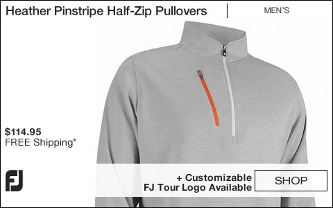 FJ Heather Pinstripe Half-Zip Golf Pullovers - FJ Tour Logo Available