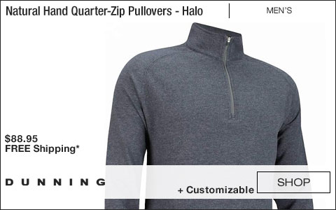 Dunning Natural Hand Quarter-Zip Golf Pullovers - Halo