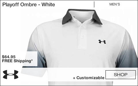 Under Armour Playoff Ombre Golf Shirts - White