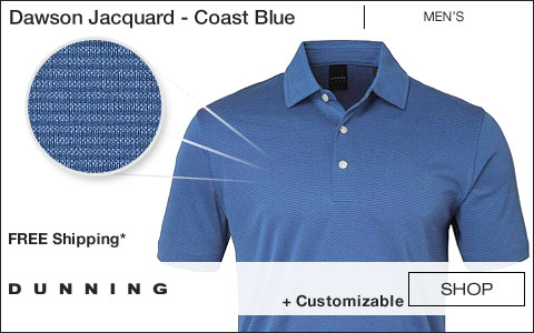 Dunning Dawson Jacquard Golf Shirts - Coast Blue