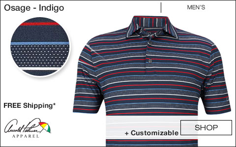 Arnold Palmer Osage Golf Shirts - Indigo