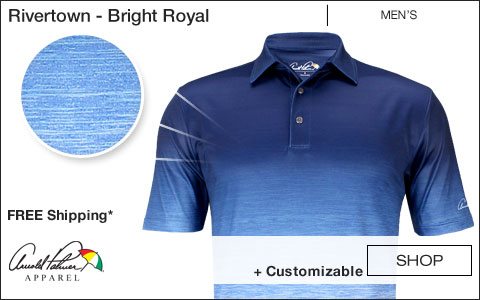 Arnold Palmer Rivertown Golf Shirts - Bright Royal