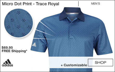 Adidas Micro Dot Print Golf Shirts - Trace Royal