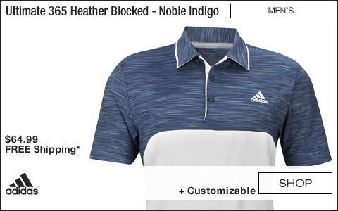 Adidas Ultimate 365 Heather Blocked Golf Shirts - Noble Indigo