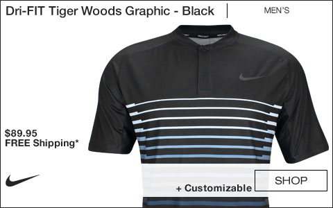 Nike Dri-FIT Tiger Woods Graphic Golf Shirts - Black