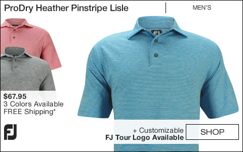 FJ 	ProDry Heather Pinstripe Lisle Golf Shirts - FJ Tour Logo Available