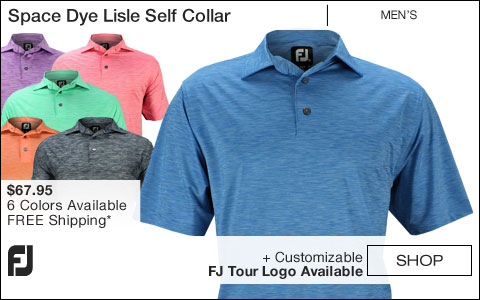 FJ 	Space Dye Lisle Self Collar Golf Shirts - FJ Tour Logo Available