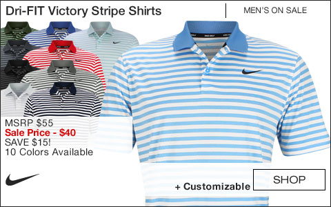 Nike Dri-FIT Victory Stripe Golf Shirts - ON SALE