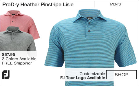 FJ ProDry Heather Pinstripe Lisle Golf Shirts - FJ Tour Logo Available