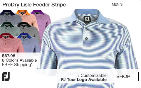 FJ ProDry Lisle Feeder Stripe Golf Shirts - FJ Tour Logo Available