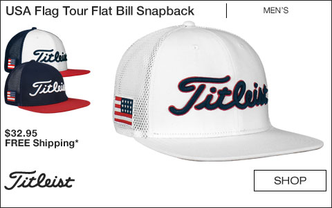 Titleist USA Flag Tour Flat Bill Snapback Mesh Adjustable Golf Hats