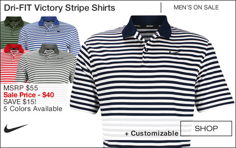 Nike Dri-FIT Victory Stripe Golf Shirts - ON SALE