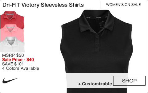 Nike Women's Dri-FIT Victory Sleeveless Golf Shirts - ON SALE