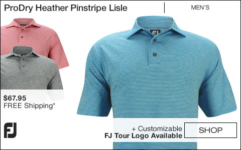 FJ ProDry Heather Pinstripe Lisle Golf Shirts - FJ Tour Logo Available