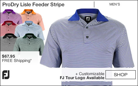 FJ ProDry Lisle Feeder Stripe Golf Shirts - FJ Tour Logo Available