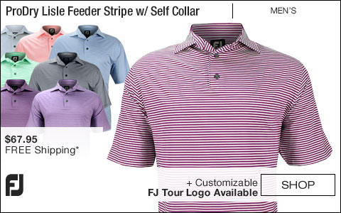 FJ ProDry Lisle Feeder Stripe Golf Shirts with Self Collar - FJ Tour Logo Available