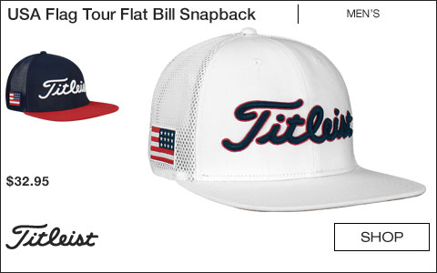 Titleist USA Flag Tour Flat Bill Snapback Mesh Adjustable Golf Hats