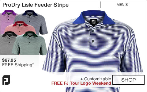 FJ ProDry Lisle Feeder Stripe Golf Shirts - FJ Tour Logo Available