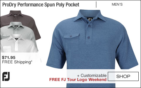 FJ ProDry Performance Spun Poly Pocket Golf Shirts with Self Collar - FJ Tour Logo Available