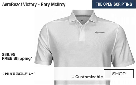 Nike AeroReact Victory Golf Shirts - White - Rory McIlroy British Open