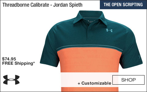 Under Armour Threadborne Calibrate Golf Shirts - Techno Teal - Jordan Spieth British Open