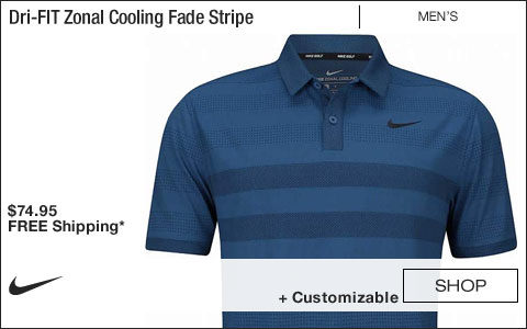 Nike Dri-FIT Zonal Cooling Fade Stripe Golf Shirts - Gym Blue