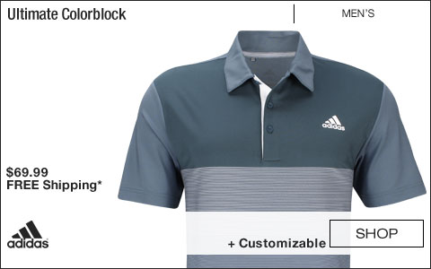 Adidas Ultimate Colorblock Golf Shirts - Tech Ink