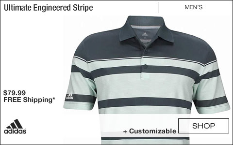 Adidas Ultimate Engineered Stripe Golf Shirts - Tech Ink