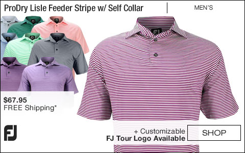 FJ ProDry Lisle Feeder Stripe Golf Shirts with Self Collar - FJ Tour Logo Available