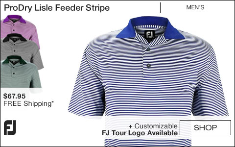 FJ ProDry Lisle Feeder Stripe Golf Shirts - FJ Tour Logo Available