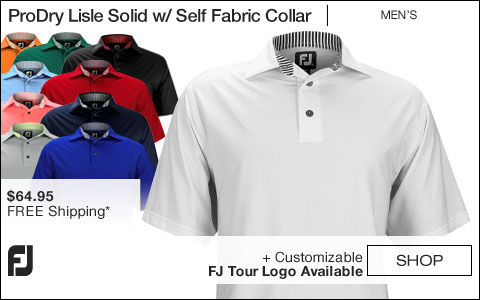 FJ ProDry Lisle Solid Golf Shirts with Self Fabric Collar - FJ Tour Logo Available