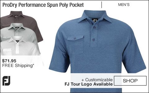 FJ ProDry Performance Spun Poly Pocket Golf Shirts with Self Collar - FJ Tour Logo Available