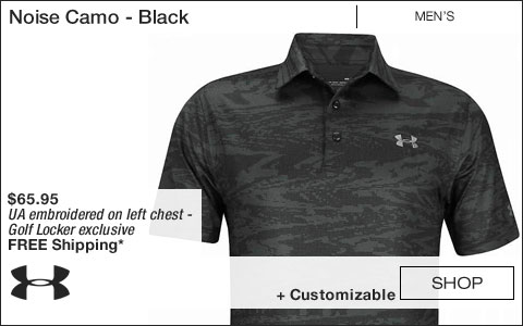 Under Armour Noise Camo Golf Shirts - Black