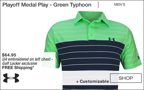 Under Armour Playoff Medal Play Golf Shirts - Green Typhoon - Jordan Spieth PGA Championship